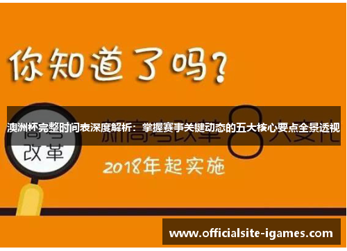 澳洲杯完整时间表深度解析：掌握赛事关键动态的五大核心要点全景透视