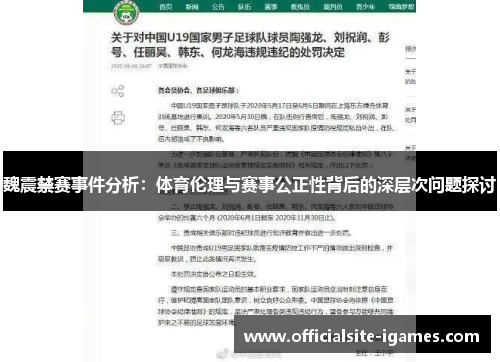 魏震禁赛事件分析：体育伦理与赛事公正性背后的深层次问题探讨